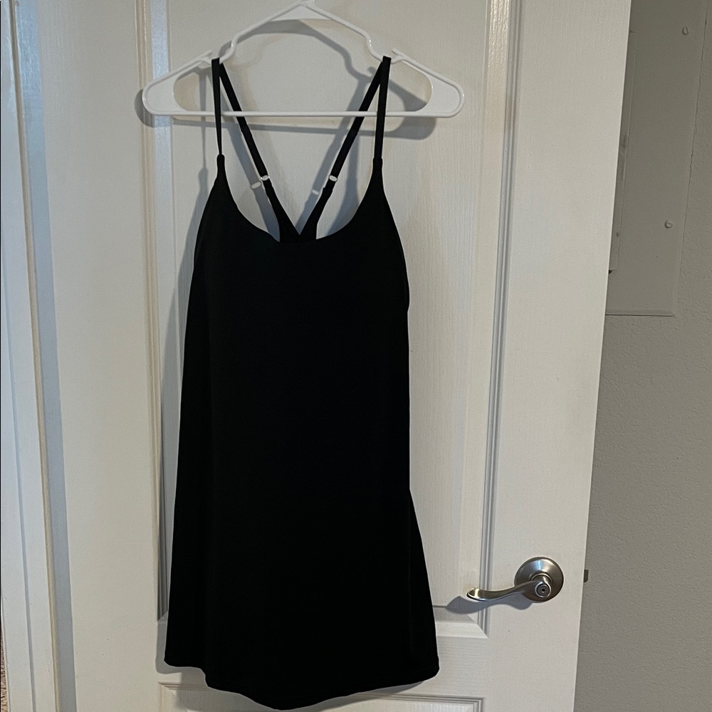Black Strappy Racerback Tennis Dress